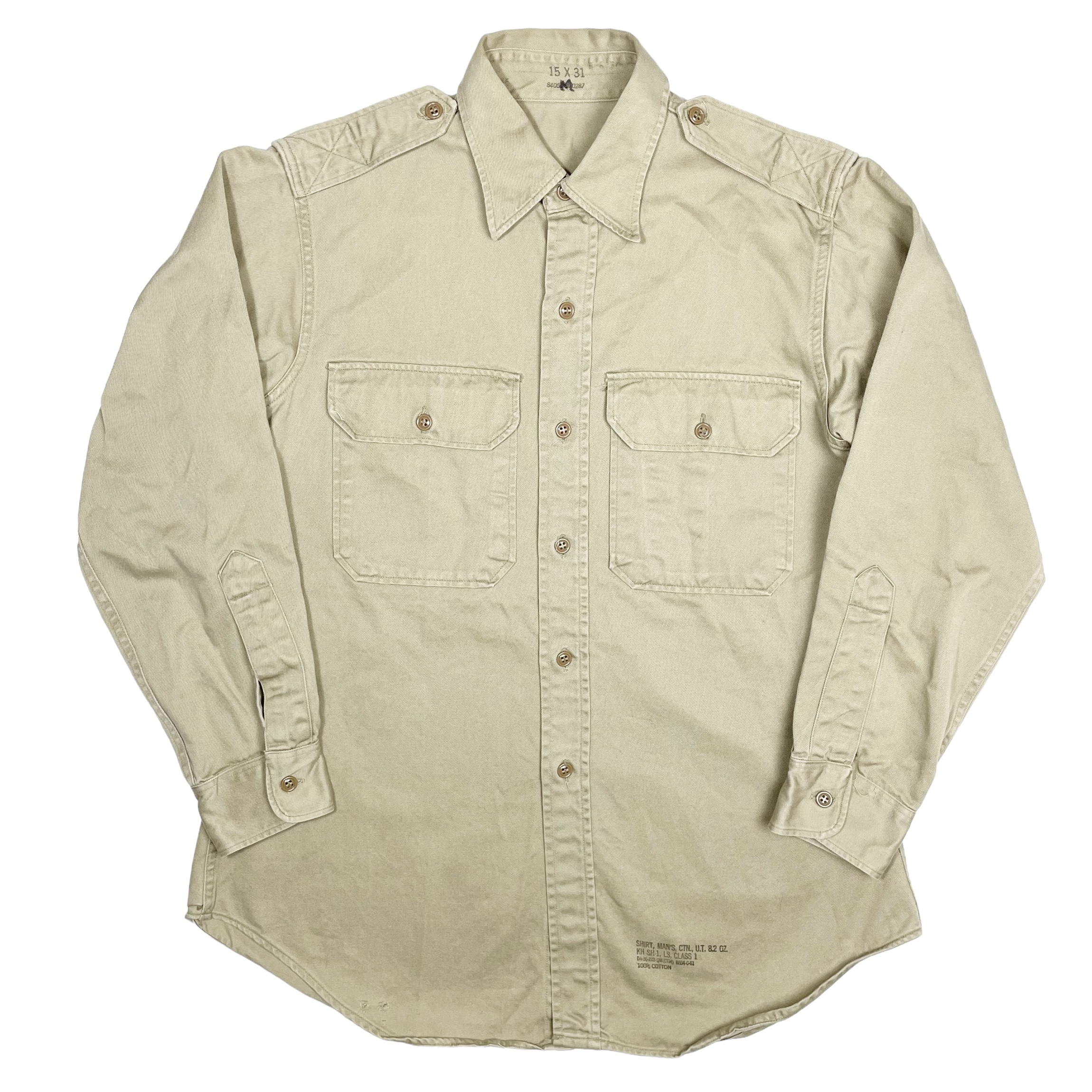 1950s US Army Officer Khaki Shirt – S/M – Harolds Vintage Shop